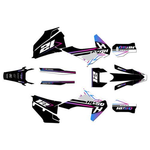 husqvarna fe250 graphics kit 2020-2023 serenity series magenta