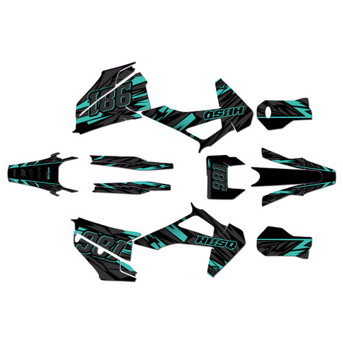husqvarna te300 graphics kit 2020-2023 twitch series teal