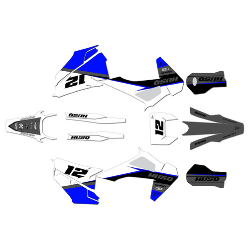 husqvarna te250 graphics kit 2020-2023 vendetta series blue