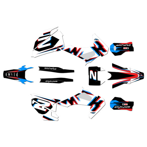 husqvarna te250 graphics kit 2020-2023 vizion series red