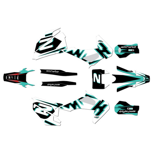 Husqvarna TE150 TE250 TE300 graphics kit 2020-2023 vizion series teal
