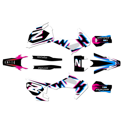 husqvarna te300 graphics kit 2020-2023 vizion series magenta