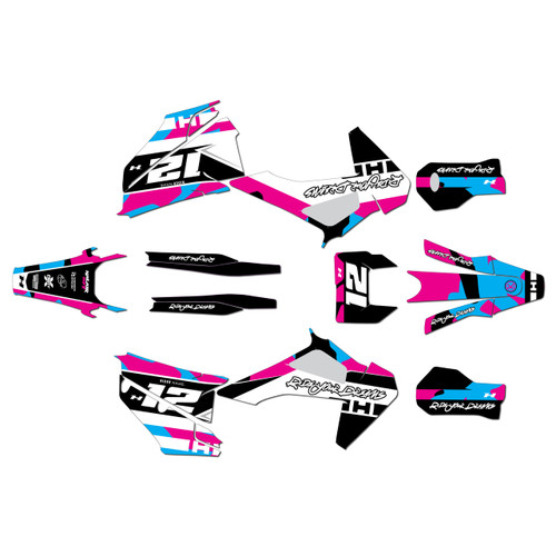 husqvarna fe350 graphics kit 2020-2023 splash series magenta