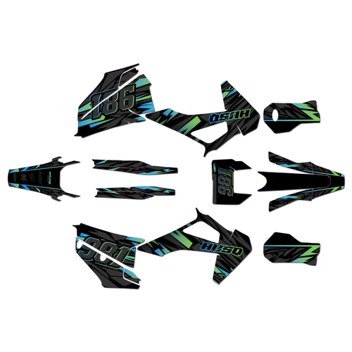 husqvarna fe250 graphics kit 2020-2023 twitch series green