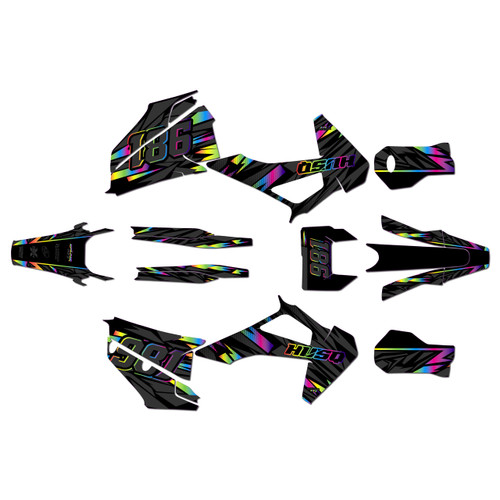 husqvarna fe250 graphics kit 2020-2023 twitch series rainbow