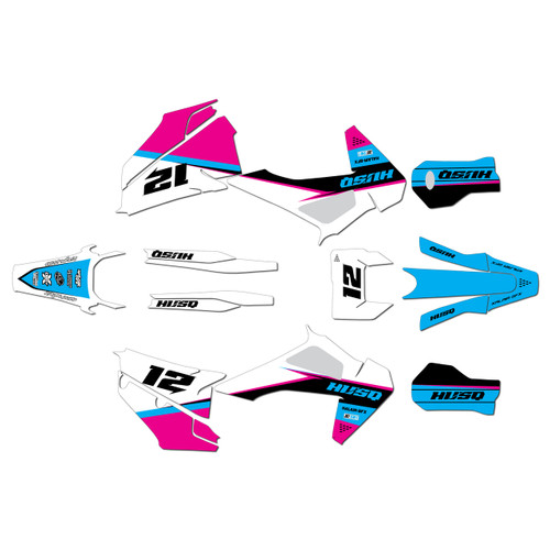husqvarna fe250 graphics kit 2020-2023 vendetta series magenta
