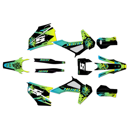 husqvarna fe501 graphics kit 2020-2023 night series green