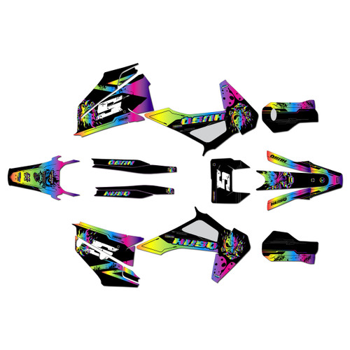 husqvarna fe501 graphics kit 2020-2023 night series rainbow