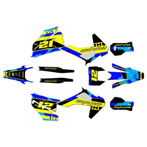 husqvarna fe501 graphics kit 2020-2023 splash series yellow