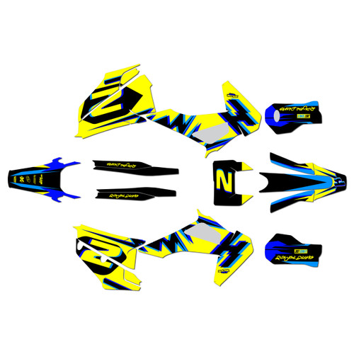 husqvarna fe450 graphics kit 2020-2023 vizion series yellow