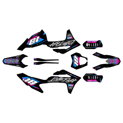 gasgas mc250f graphics kit 2021-2023 rebel series magenta