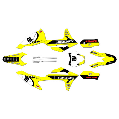 gasgas ec250 graphics kit 2021-2023 speed series yellow