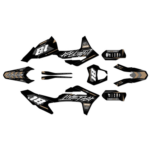 gasgas ex250 graphics kit 2021-2023 rebel series tan