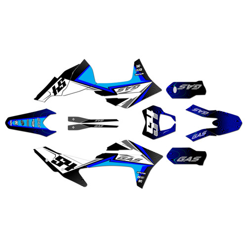 gasgas ec300 graphics kit 2021-2023 swirl series blue