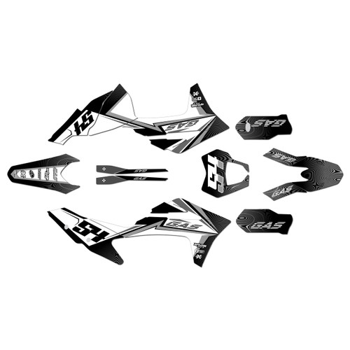 gasgas ec300f graphics kit 2021-2023 swirl series white