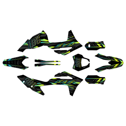 gasgas ec250f graphics kit 2021-2023 twitch series green