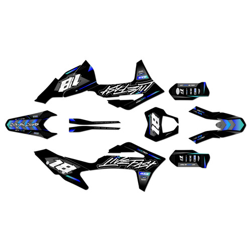gasgas ex350f graphics kit 2021-2023 rebel series blue