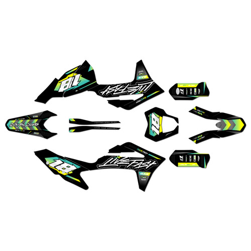 gasgas ex350f graphics kit 2021-2023 rebel series green