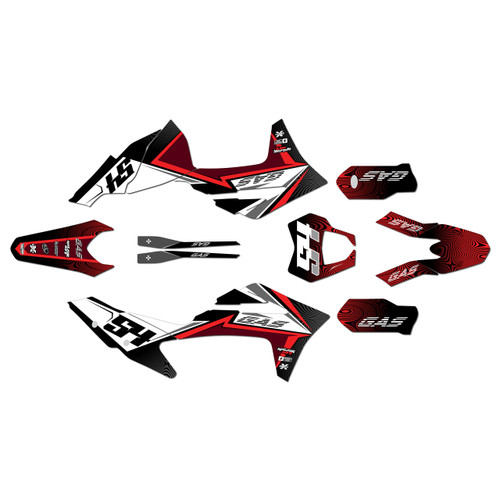 gasgas ex300 graphics kit 2021-2023 swirl series red