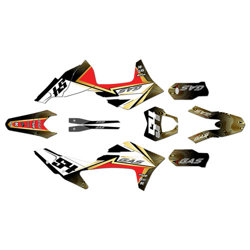 gasgas ex300 graphics kit 2021-2023 swirl series gold