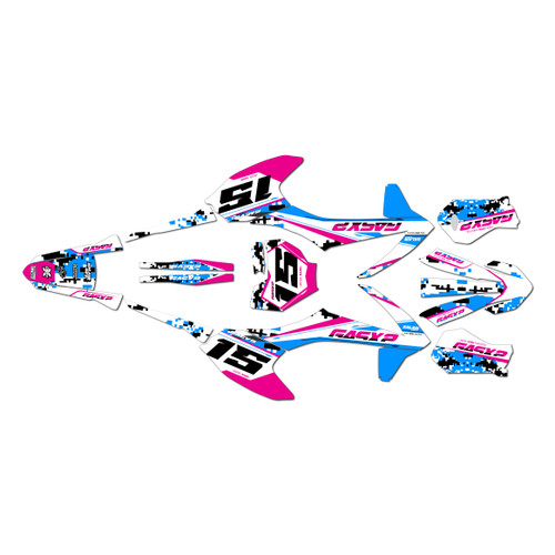 gasgas mc50 graphics kit 2021-2023 cloaked series magenta