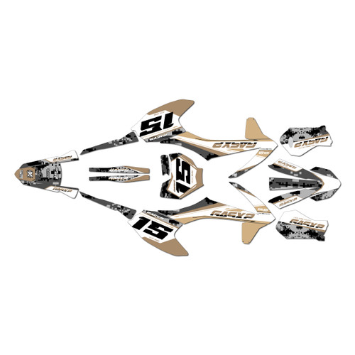gasgas mc-e5 graphics kit 2021-2023 cloaked series tan