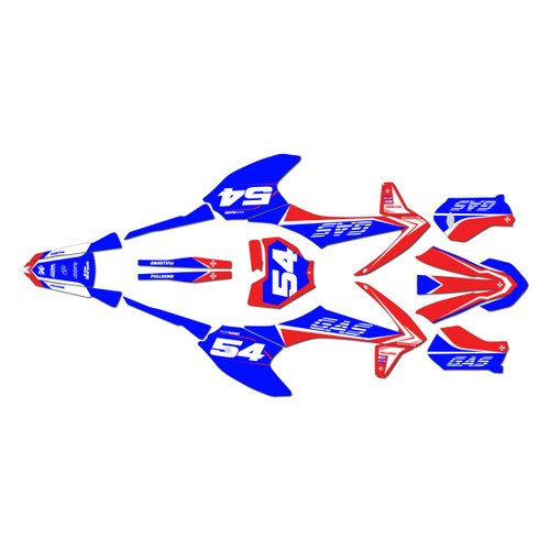 gasgas mc50 graphics kit 2021-2023 inferno series blue