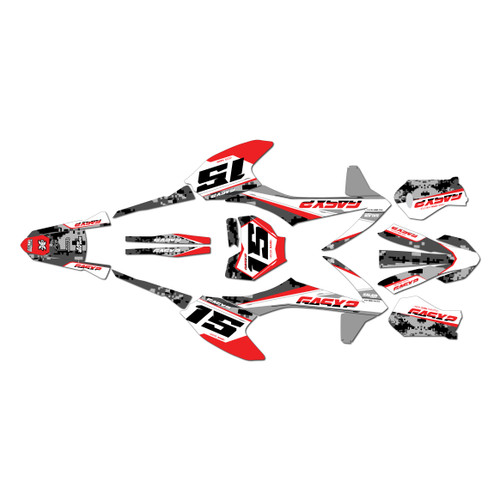 gasgas mc-e3 graphics kit 2021-2023 cloaked series red