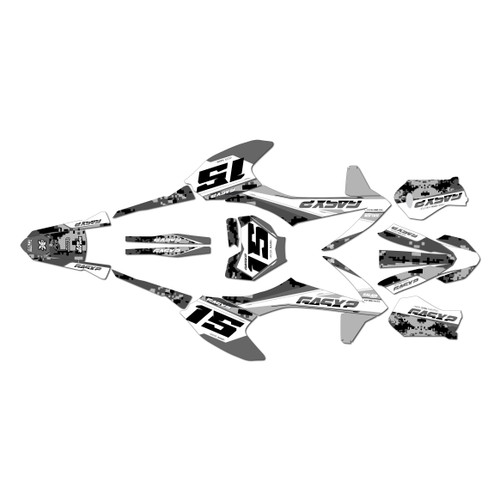 gasgas mc-e3 graphics kit 2021-2023 cloaked series white