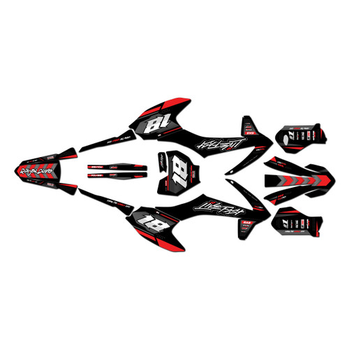 gasgas mc50 graphics kit 2021-2023 rebel series red