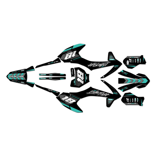 gasgas mc-e5 graphics kit 2021-2023 rebel series teal