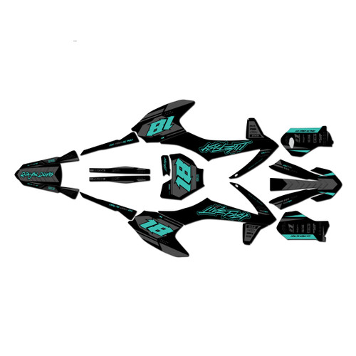 gasgas mc-e5 graphics kit 2021-2023 rebel series teal-shift