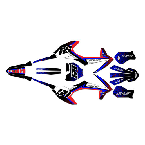 gasgas mc-e5 graphics kit 2021-2023 swirl series blue