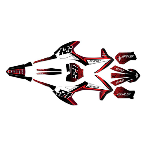 gasgas mc-e3 graphics kit 2021-2023 swirl series red