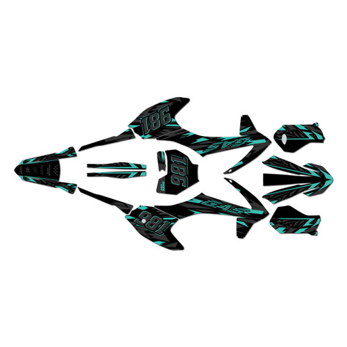 gasgas mc-e3 graphics kit 2021-2023 twitch series teal