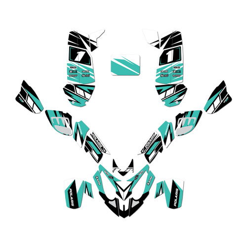 polaris predator500 graphics kit 2002-2007 blazing series teal