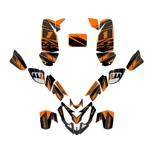 polaris predator500 graphics kit 2002-2007 blazing series orange-shift