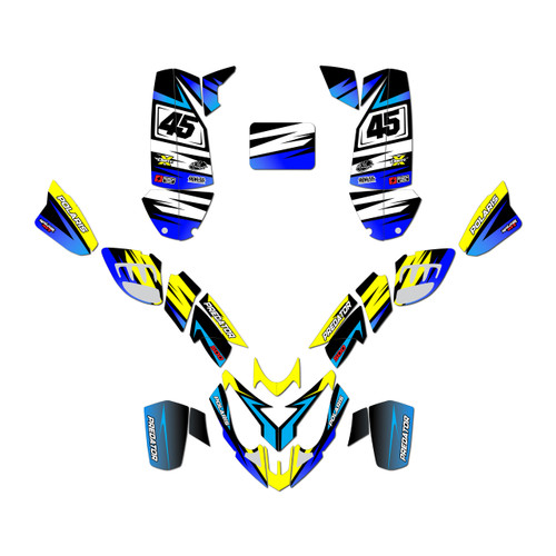 polaris predator500 graphics kit 2002-2007 division series yellow