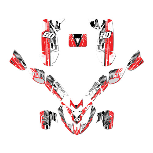 polaris predator500 graphics kit 2002-2007 future series red