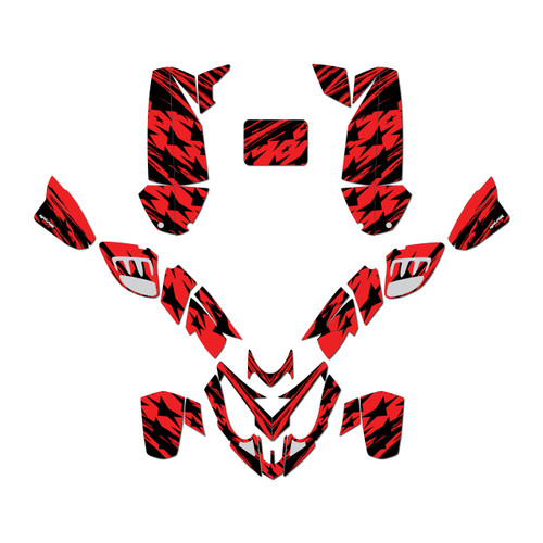 polaris predator500 graphics kit 2002-2007 patriot series red