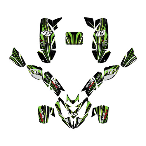 polaris predator500 graphics kit 2002-2007 prime series green