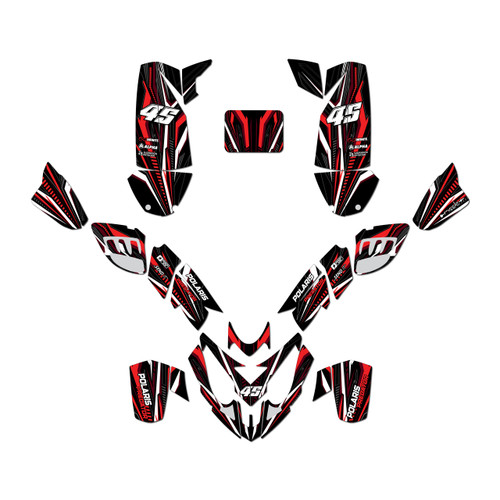 polaris predator500 graphics kit 2002-2007 prime series red