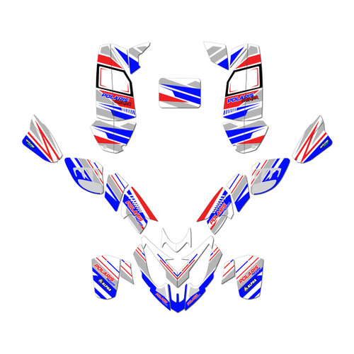 polaris predator500 graphics kit 2002-2007 razor series blue