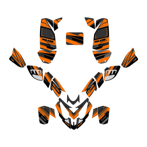 polaris predator500 graphics kit 2002-2007 razor series orange