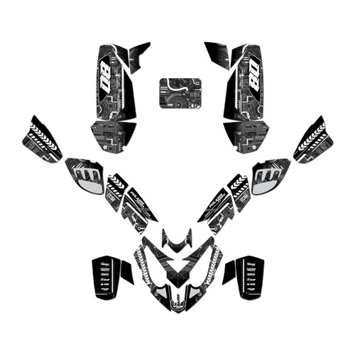 polaris predator500 graphics kit 2002-2007 rift series white