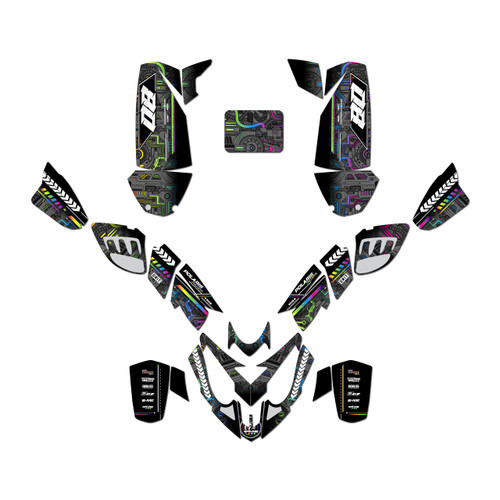 polaris predator500 graphics kit 2002-2007 rift series rainbow