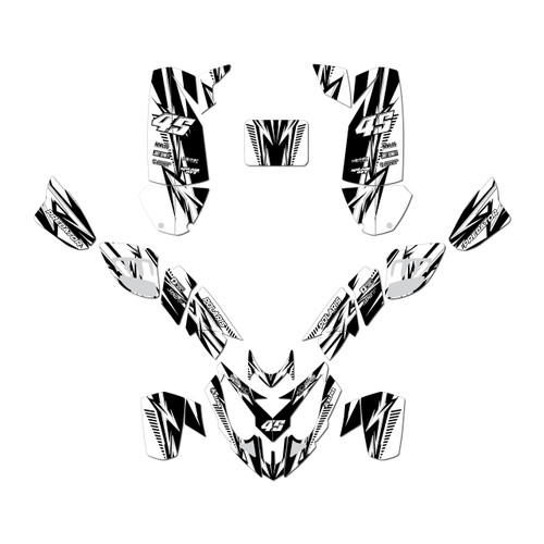 polaris predator500 graphics kit 2002-2007 shred series white