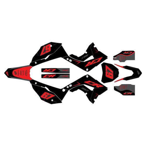honda cr125 graphics kit 2002-2007 ominous series red-shift