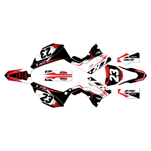 honda cr250 graphics kit 2002-2007 evader series red