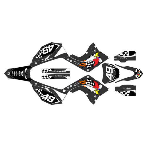 honda cr125 graphics kit 2002-2007 pecker series smoke
